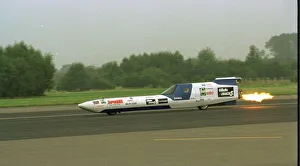 Richard Brown in Gillette Mach 3 Challenger Rocket 1998 as he makes a successful Richard Brown in Gillette Mach 3 Challenger Rocket 1998 as he makes a successful
