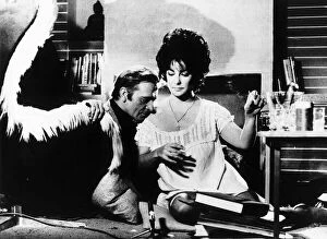 Richard Burton Actor with actress Liz Taylor in the film Divorce His
