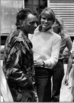 Richard Burton actor with his wife Suzy Burton on the set of the film Wild Geese Richard Burton actor with his wife Suzy Burton on the set of the film Wild Geese