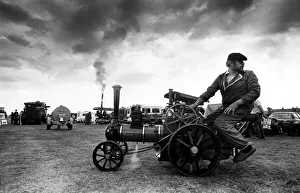 Richard Doran steaming ahead on his miniature traction engine at Durham' Richard Doran steaming ahead on his miniature traction engine at Durham'