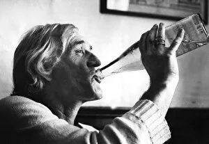 1982 Collection: Richard Harris drinking from bottle of water during interview - 22 July 1982