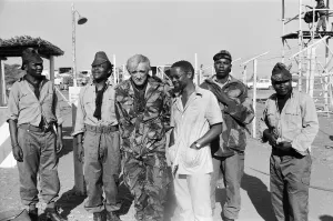 Richard Harris on the set of The Wild Geese in Northern Transvaal, South Africa Richard Harris on the set of The Wild Geese in Northern Transvaal, South Africa