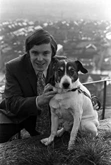 Richard Whiteley TV Presenter Nov 1970 with his pet Terrier Dog 'Chippie" Richard Whiteley TV Presenter Nov 1970 with his pet Terrier Dog 'Chippie"