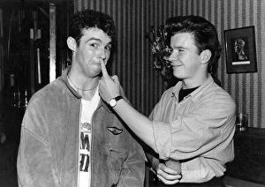 Images Dated 11th September 1987: Rick Astley with Wet Wet Wet singer Marti Pellow in the Limelight