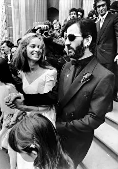 Images Dated 27th April 1981: Ringo Starr and Barbara Bach marry in a civil ceremony, rather than a splashy gala