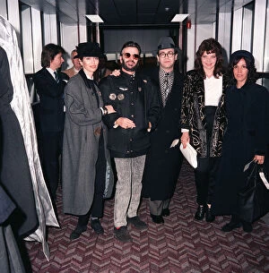 Images Dated 20th January 1988: Ringo Starr with wife Barbara Bach and Elton John and wife Renata John at LAP