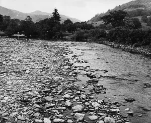 River scene at Dinas Mawddwy, North Wales. Circa 1970 River scene at Dinas Mawddwy, North Wales. Circa 1970