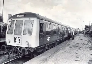 The last Riverside Line train waiting for passengers at Willington Station on 20th July The last Riverside Line train waiting for passengers at Willington Station on 20th July