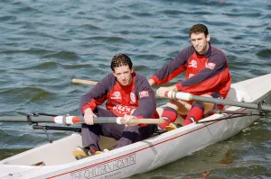 Robbie Fowler with Martin keown in a canoe on International duty with England Robbie Fowler with Martin keown in a canoe on International duty with England