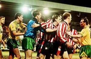 Images Dated 27th November 1996: Robert Fleck Calms the Southampton boys down in the game between Norwich