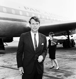 00489 Gallery: Robert Kennedy at London airport after he flew in from New York. 2nd June 1966