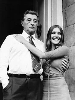 Robert Mitchum Actor and Judy Buxton Actress on the set of the re make of the Film The