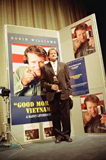 Robin Williams, American actor and comedian, promotes his most recent film, Good Morning