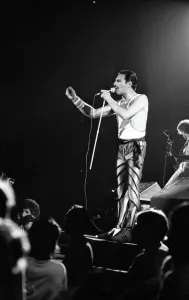 Rock group Queen in concert at the NEC Arena in Birmingham 31st August 1984 Rock group Queen in concert at the NEC Arena in Birmingham 31st August 1984