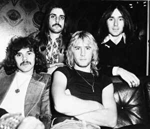 Images Dated 15th February 1977: The rock group Status Quo celebrate their 10th anniversary in the business