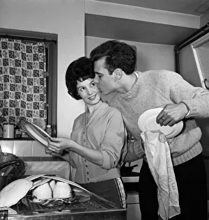 Rock n Roll singer Marty Wilde and his fiance Joyce Baker making last minute Rock n Roll singer Marty Wilde and his fiance Joyce Baker making last minute