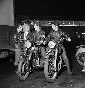 01239 Gallery: Rocker boys on motorcycles - called 'sickles'- talking to girls