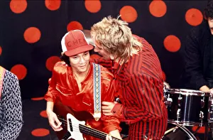 Rod Stewart and his band during rehearsals for his 1980 European tour Rod Stewart and his band during rehearsals for his 1980 European tour