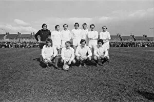 Images Dated 16th March 1975: Rod Stewart (in white) playing football in his football team The Goal Diggers