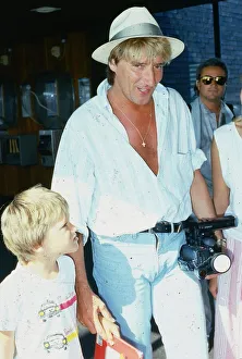 Rod Stewart singer June 1986 with his son Sean at Glasgow Airport Rod Stewart singer June 1986 with his son Sean at Glasgow Airport