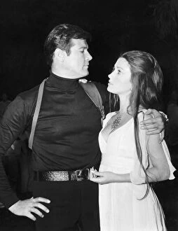Images Dated 13th February 1973: Roger Moore Actor 'James Bond'with Jane Seymour 'Solitaire'