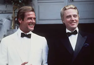 Roger Moore and Christopher Walken August 1984 on the set of the James Bond 007 film A Roger Moore and Christopher Walken August 1984 on the set of the James Bond 007 film A