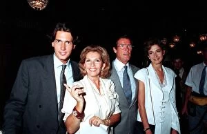 Images Dated 27th June 1989: ROGER MOORE WITH WIFE LOUISA MOORE AND THEIR CHILDREN GEOFFREY MOORE AND DEBORAH MOORE