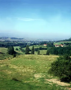 Images Dated 1st June 1985: The rolling fertile plains of France studded with small farming villaged stretch for