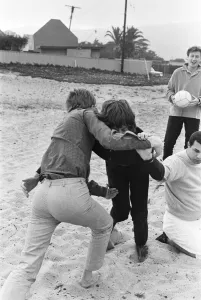 The Rolling Stones. Mick Jagger and manager Andrew Loog Oldham seen here wrestling The Rolling Stones. Mick Jagger and manager Andrew Loog Oldham seen here wrestling