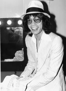 Rolling Stones: Mick Jagger relaxing in his dressing room before a concert May 1976 Rolling Stones: Mick Jagger relaxing in his dressing room before a concert May 1976