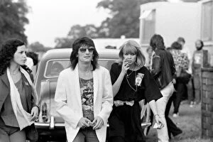 Rolling stones: Ronnie Wood with wife Jo Wood at Knebworth Pop Festival for a special