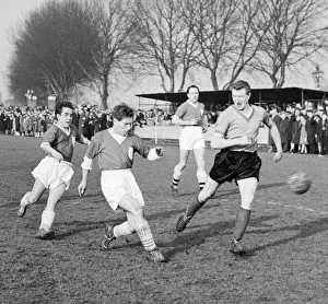 Ronnie Corbett far left assists Alfie Bass in the TV All Stars XI attack on Lebus Ronnie Corbett far left assists Alfie Bass in the TV All Stars XI attack on Lebus