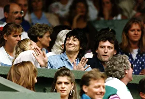 Ronnie Wood of the Rolling Stones with Jimmy White at Wimbledon 27th June 1992 Ronnie Wood of the Rolling Stones with Jimmy White at Wimbledon 27th June 1992
