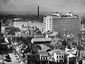 Above the rooftops view. Gleaming white in the afternoon sun is Hull College of Above the rooftops view. Gleaming white in the afternoon sun is Hull College of
