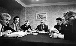 Images Dated 29th January 1972: Round the conference table in a Kirby hotel today where from the left