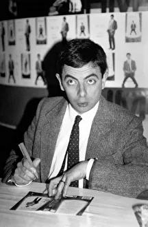 Rowan Atkinson sign copies of a Mr Bean video at HMV music store in Oxford Street Rowan Atkinson sign copies of a Mr Bean video at HMV music store in Oxford Street