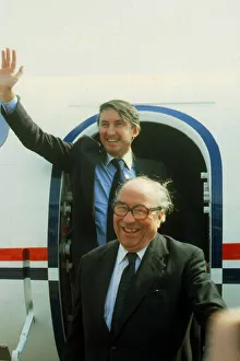Roy Jenkins & David Steel leaving aeroplane May 1983 Roy Jenkins & David Steel leaving aeroplane May 1983