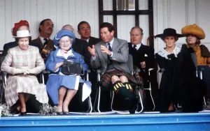 The Royal Family on the podium at the annual Braemar Highland Games near Balmoral The Royal Family on the podium at the annual Braemar Highland Games near Balmoral