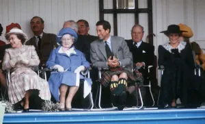 The Royal Family on the podium at the annual Braemar Highland Games near Balmoral The Royal Family on the podium at the annual Braemar Highland Games near Balmoral