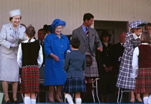 The Royal Family on the podium at the annual Braemar Highland Games near Balmoral The Royal Family on the podium at the annual Braemar Highland Games near Balmoral