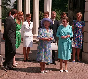 The Royal Family standing outside Clarence House on the 89th Birthday of the Queen Mother The Royal Family standing outside Clarence House on the 89th Birthday of the Queen Mother