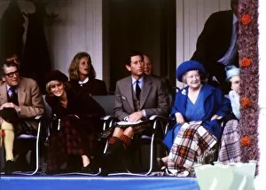 Images Dated 6th June 1987: The Royal Family watching Braemar Highland Games 1987