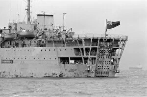 Royal Fleet auxiliary 'Sir Lancelot' (pictured