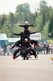Images Dated 4th May 1990: Royal Signals White Helmet Motorcycle Display Team. May 1990