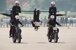 Images Dated 4th May 1990: Royal Signals White Helmet Motorcycle Display Team. May 1990