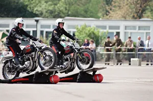 Images Dated 4th May 1990: Royal Signals White Helmet Motorcycle Display Team. May 1990