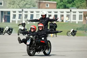 Images Dated 4th May 1990: Royal Signals White Helmet Motorcycle Display Team. May 1990
