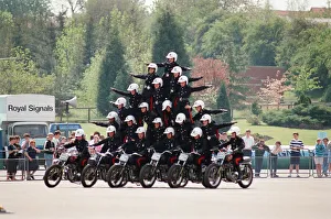 Images Dated 4th May 1990: Royal Signals White Helmet Motorcycle Display Team. May 1990