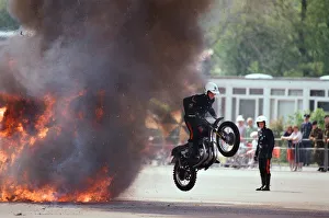 Images Dated 4th May 1990: Royal Signals White Helmet Motorcycle Display Team. May 1990