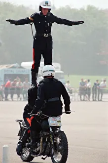 Images Dated 4th May 1990: Royal Signals White Helmet Motorcycle Display Team. May 1990